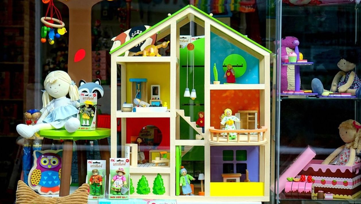 Organized toy box with kids